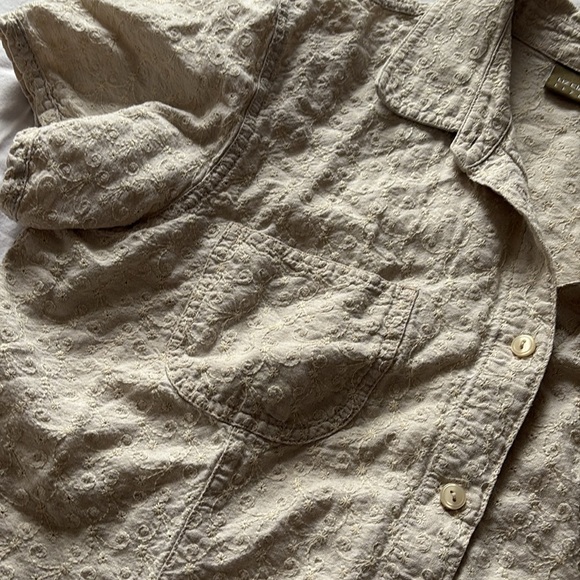 Liz Claiborne Vintage Linen Cotton Shirt Size 14 | | Textured Button-Up | - Picture 2 of 7